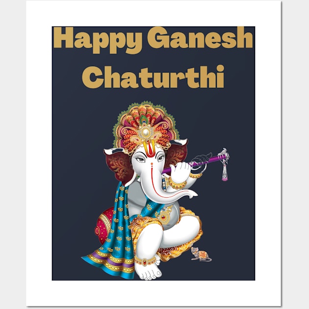 Happy Ganesh Chaturthi Wall Art by Souls.Print